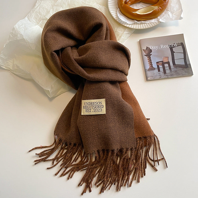 Double-Sided Artificial Cashmere Scarf