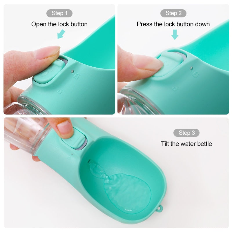 Portable Dog Water Bottle For Small Large Dogs Bowl Outdoor - Hollasoftshop