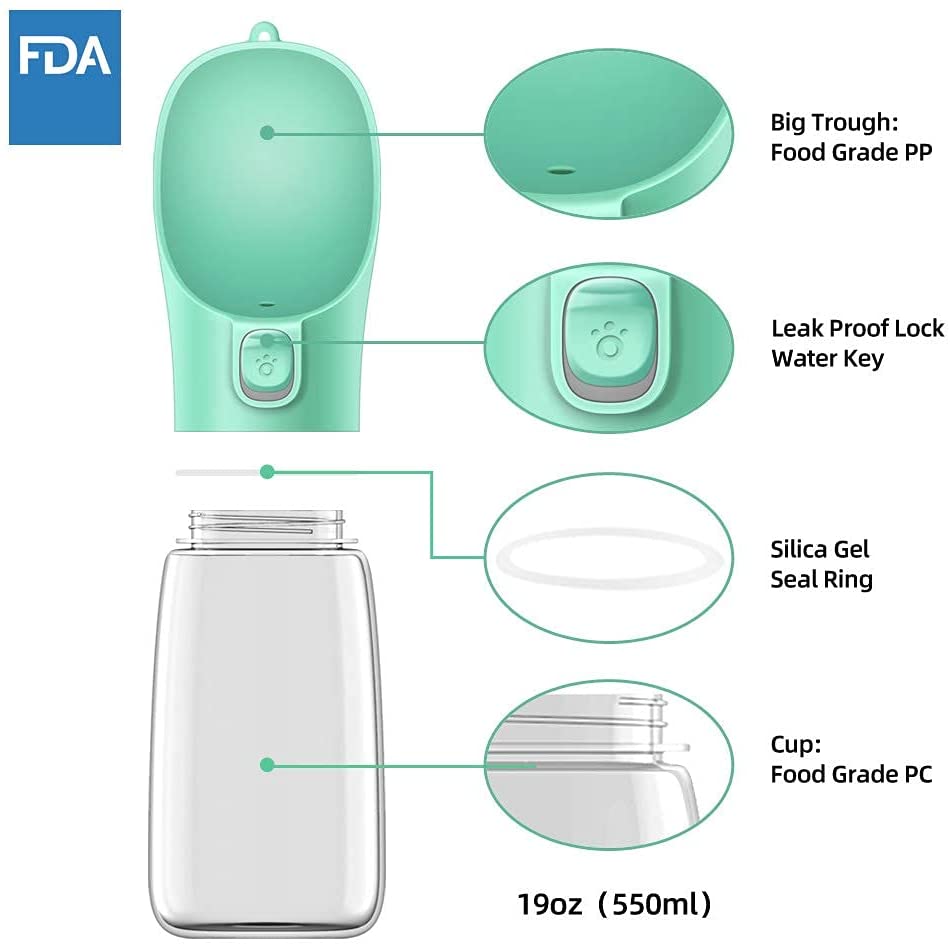 Portable Dog Water Bottle For Small Large Dogs Bowl Outdoor - Hollasoftshop