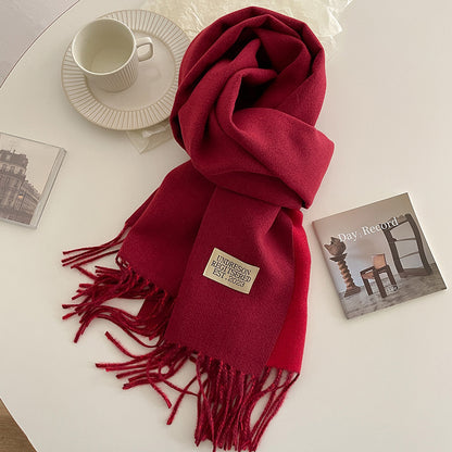 Double-Sided Artificial Cashmere Scarf – Winter Warmth for Couples - Hollasoftshop