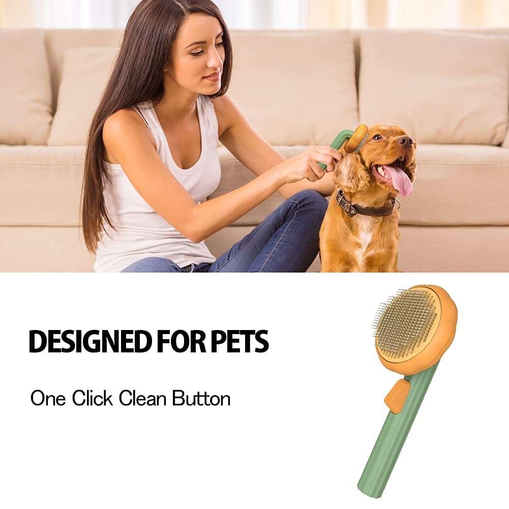 Pet Pumpkin Self-Cleaning Slicker Brush - Hollasoftshop