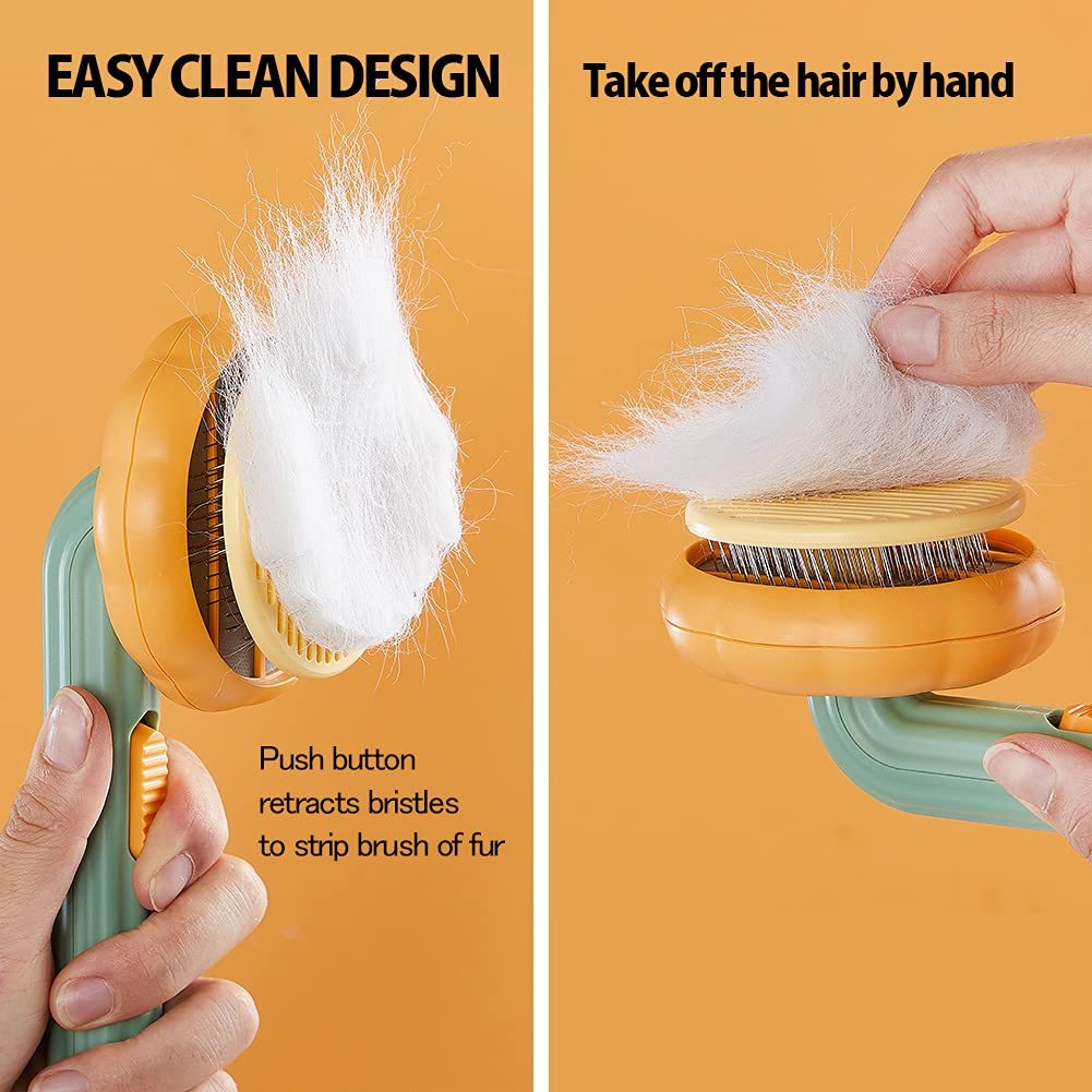 Pet Pumpkin Self-Cleaning Slicker Brush - Hollasoftshop