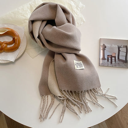 Double-Sided Artificial Cashmere Scarf – Winter Warmth for Couples - Hollasoftshop