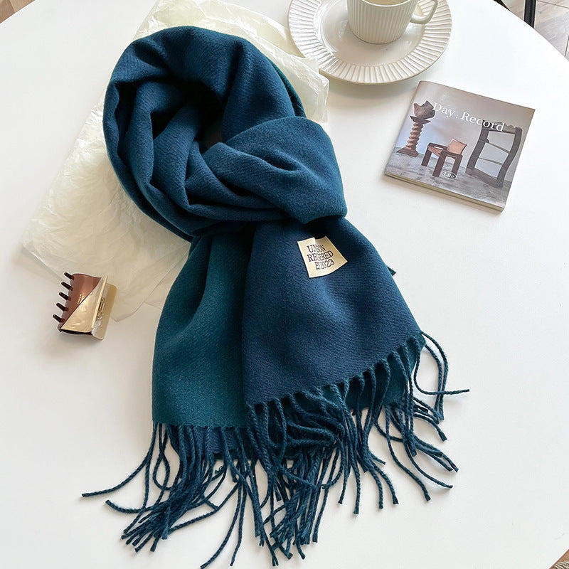 Double-Sided Artificial Cashmere Scarf – Winter Warmth for Couples - Hollasoftshop