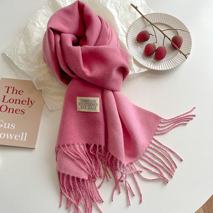 Double-Sided Artificial Cashmere Scarf – Winter Warmth for Couples - Hollasoftshop