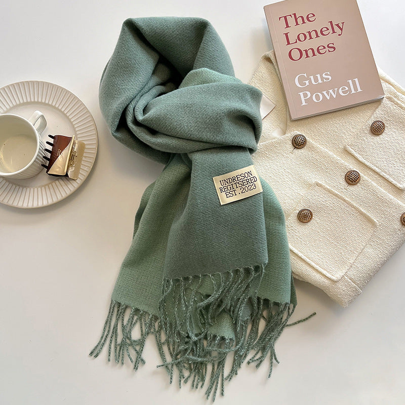 Double-Sided Artificial Cashmere Scarf – Winter Warmth for Couples - Hollasoftshop