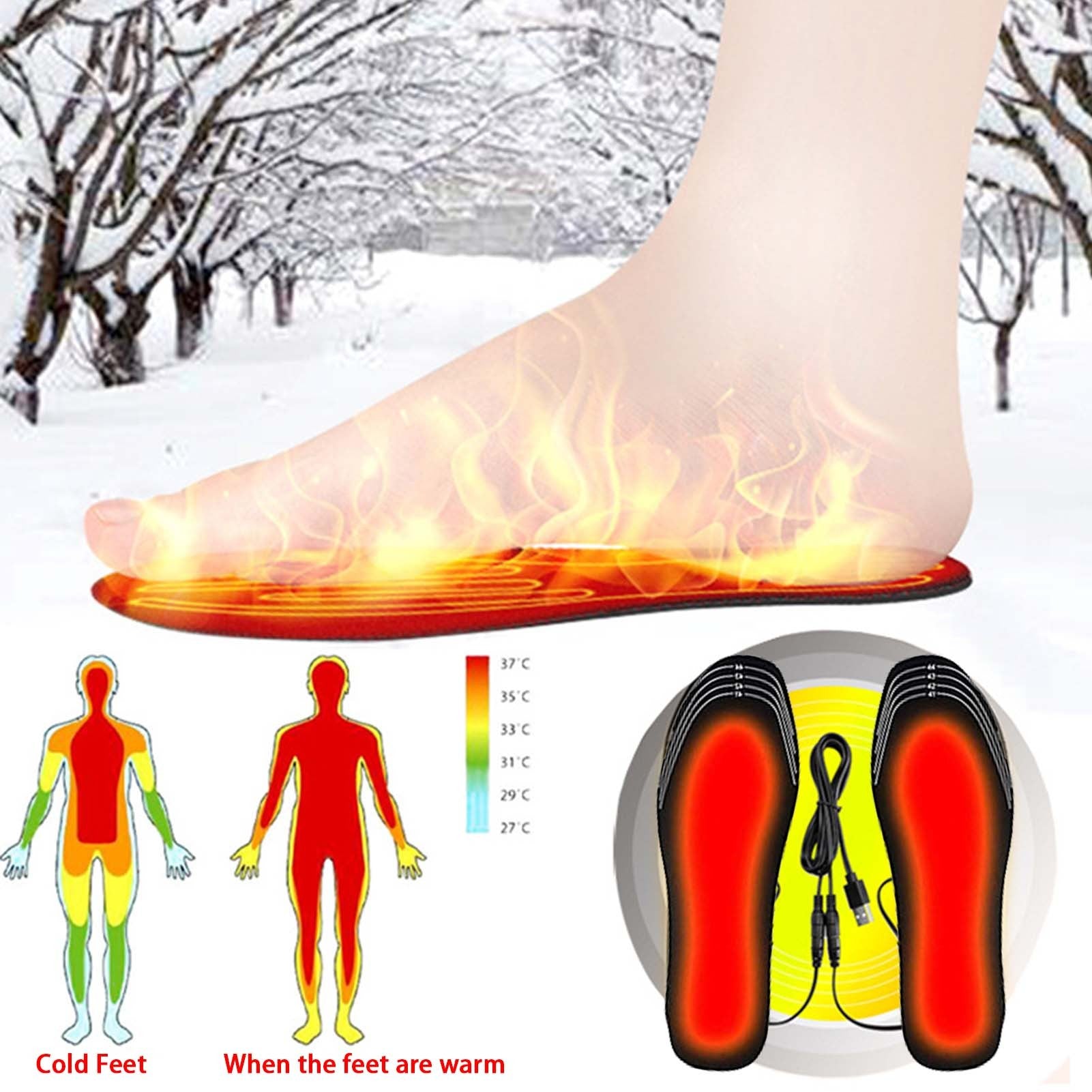 USB Heated Shoe Insoles - Cut-to-Fit Winter Warmth - Hollasoftshop