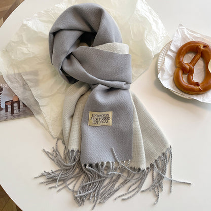 Double-Sided Artificial Cashmere Scarf – Winter Warmth for Couples - Hollasoftshop