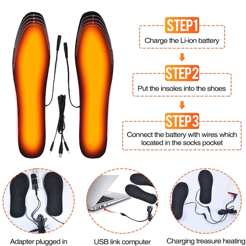 USB Heated Shoe Insoles - Cut-to-Fit Winter Warmth - Hollasoftshop