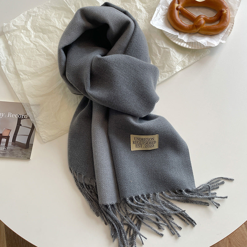 Double-Sided Artificial Cashmere Scarf – Winter Warmth for Couples - Hollasoftshop