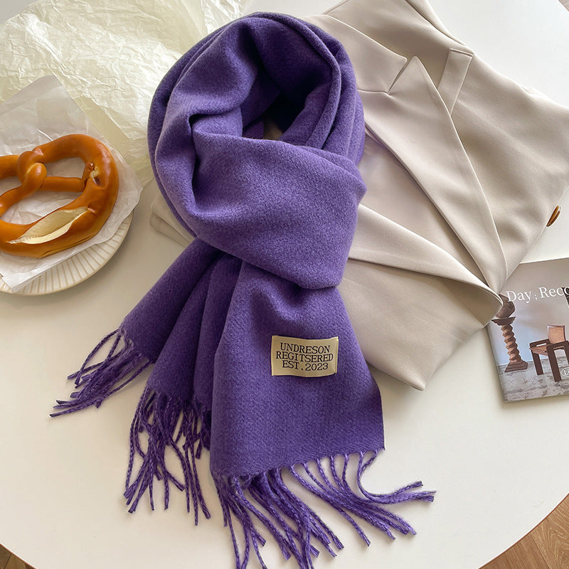 Double-Sided Artificial Cashmere Scarf – Winter Warmth for Couples - Hollasoftshop