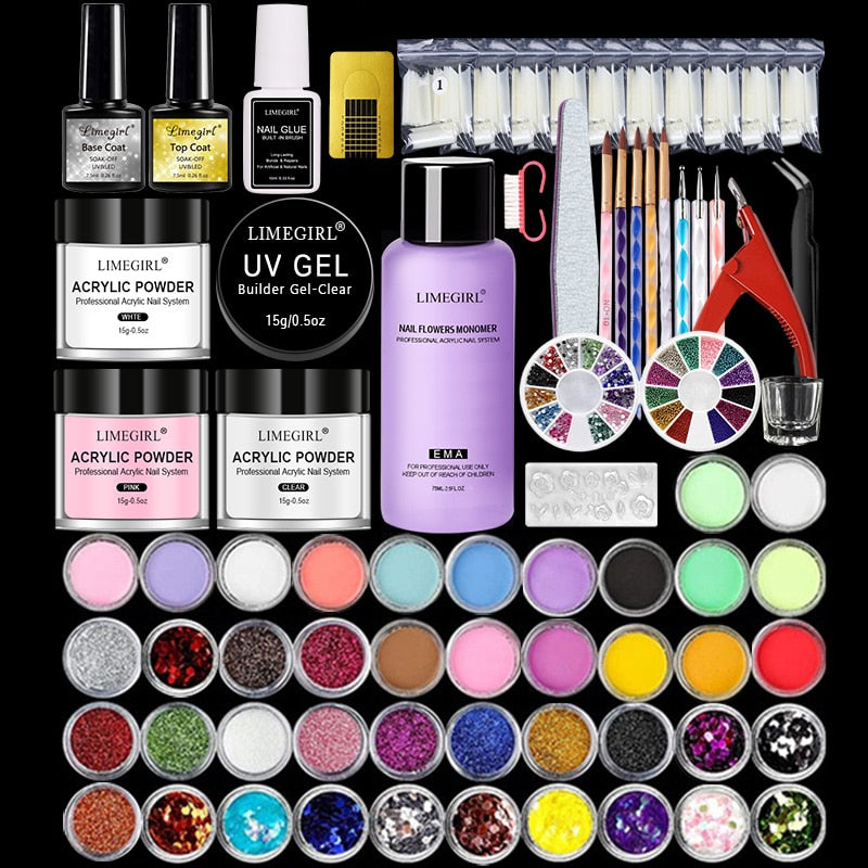 Acrylic Nail Kit Nails Acrylic Powder Manicure Set Kit - Hollasoftshop