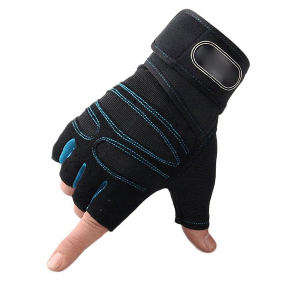 Men Fitness Heavyweight Training Gloves Bodybuilding, Half Finger Gloves Non-Slip Extended Wrist Support - Hollasoftshop