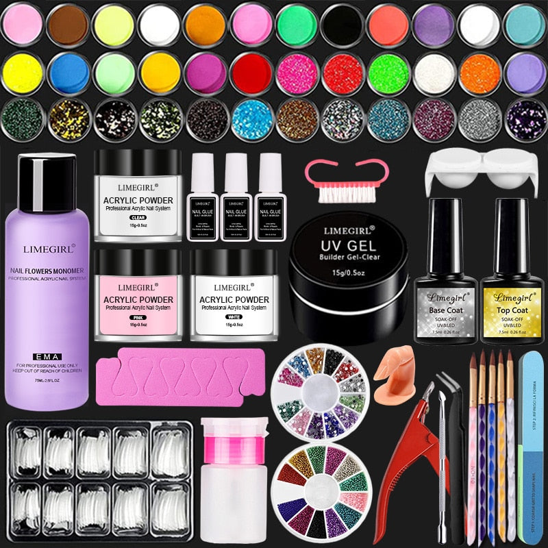 Acrylic Nail Kit Nails Acrylic Powder Manicure Set Kit - Hollasoftshop