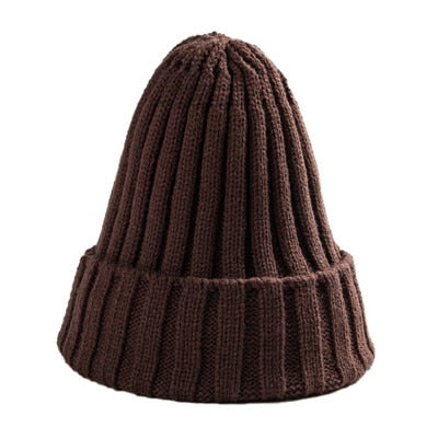 Unisex Cotton Blends Solid Warm Soft HIP HOP Knitted Hats - Hollasoftshop