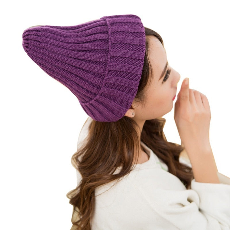 Unisex Cotton Blends Solid Warm Soft HIP HOP Knitted Hats - Hollasoftshop