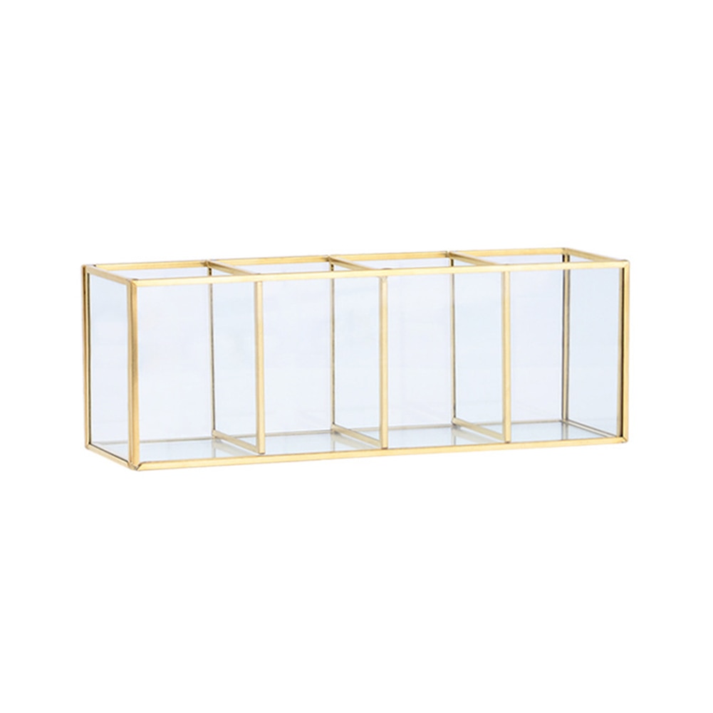 Hot Sale Nordic Transparent Painting Grid Glass Storage Ta - Hollasoftshop