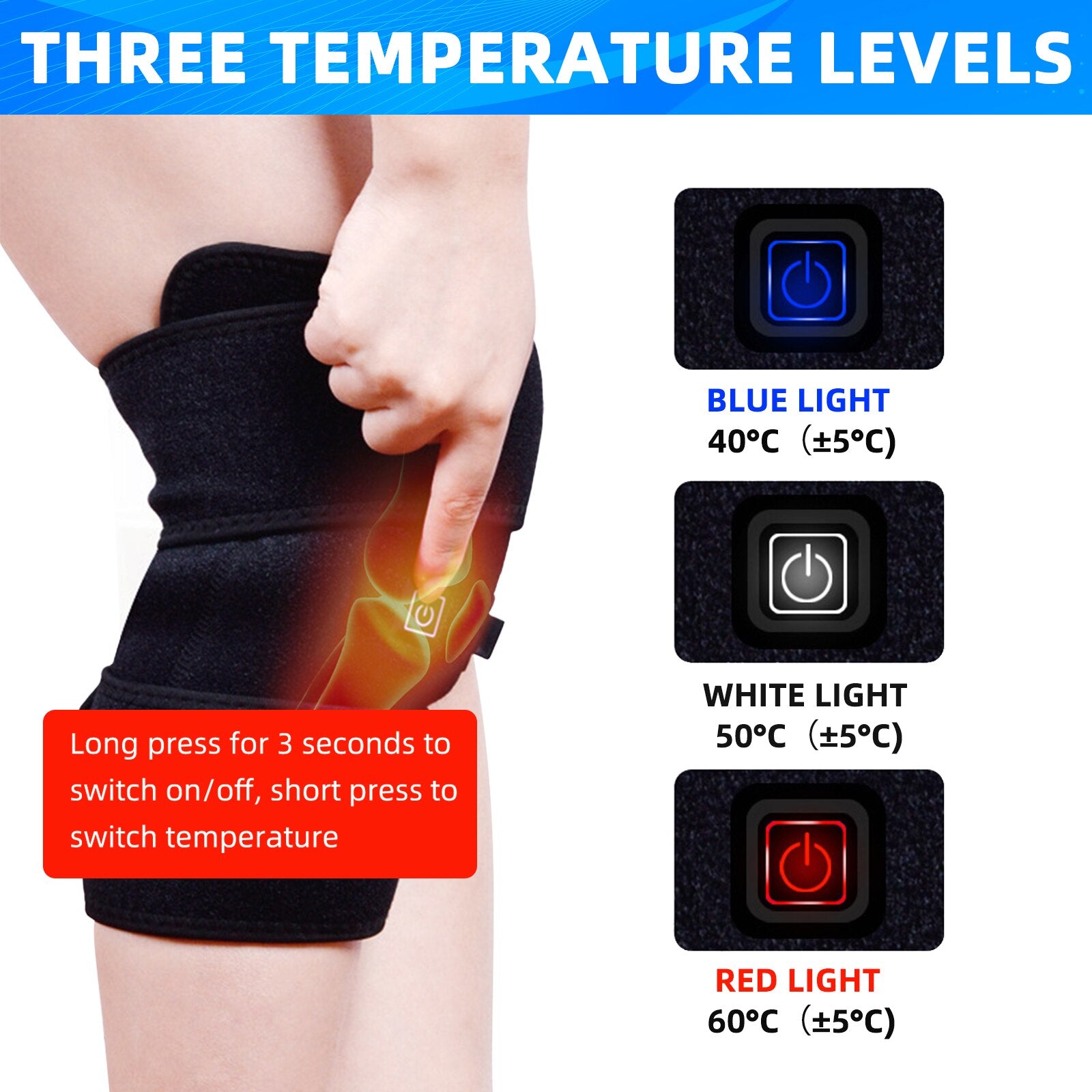 Heating Knee Pads Knee Support Brace Pads Electric Heat Compress - Hollasoftshop