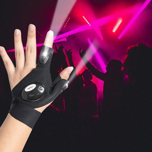 Fingerless LED Glove Waterproof Torch, Tool Lighting Gloves - Hollasoftshop