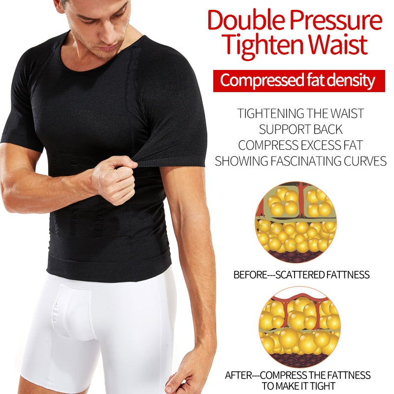 Men Slimming Body Shaper Compression Shirt - Hollasoftshop