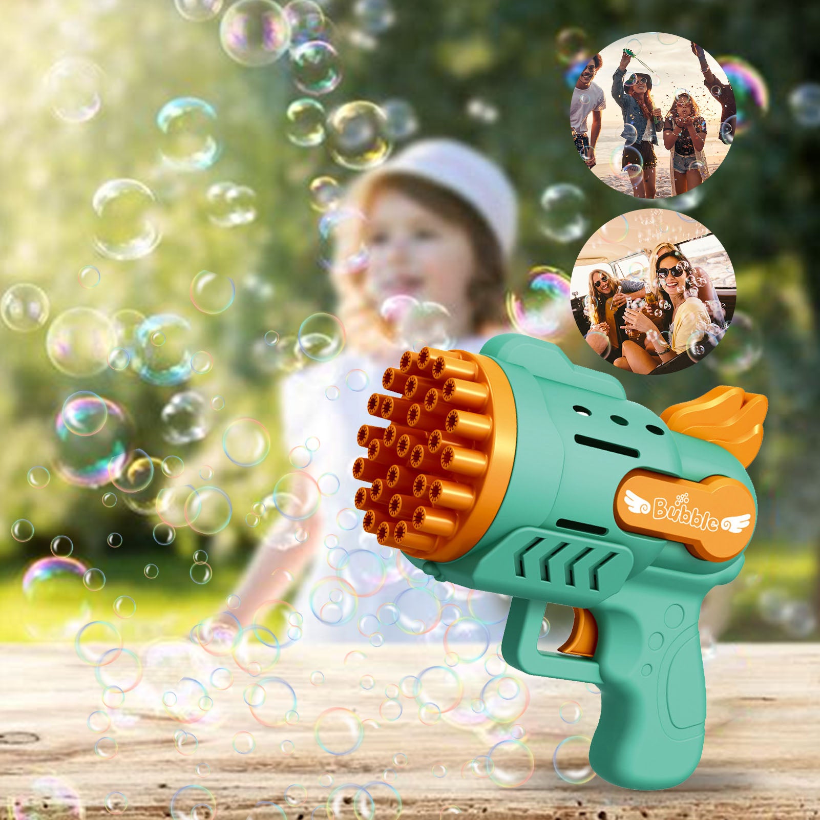 Bubble Gun Kids Toys Electric Automatic Soap Rocket Bubbles Machine Outdoor Wedding Party Toy LED Light Children Birthday Gifts - Hollasoftshop