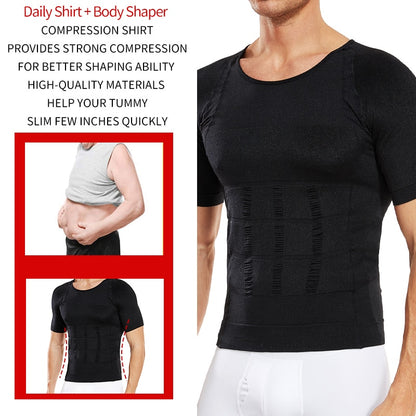 Men Slimming Body Shaper Compression Shirt - Hollasoftshop