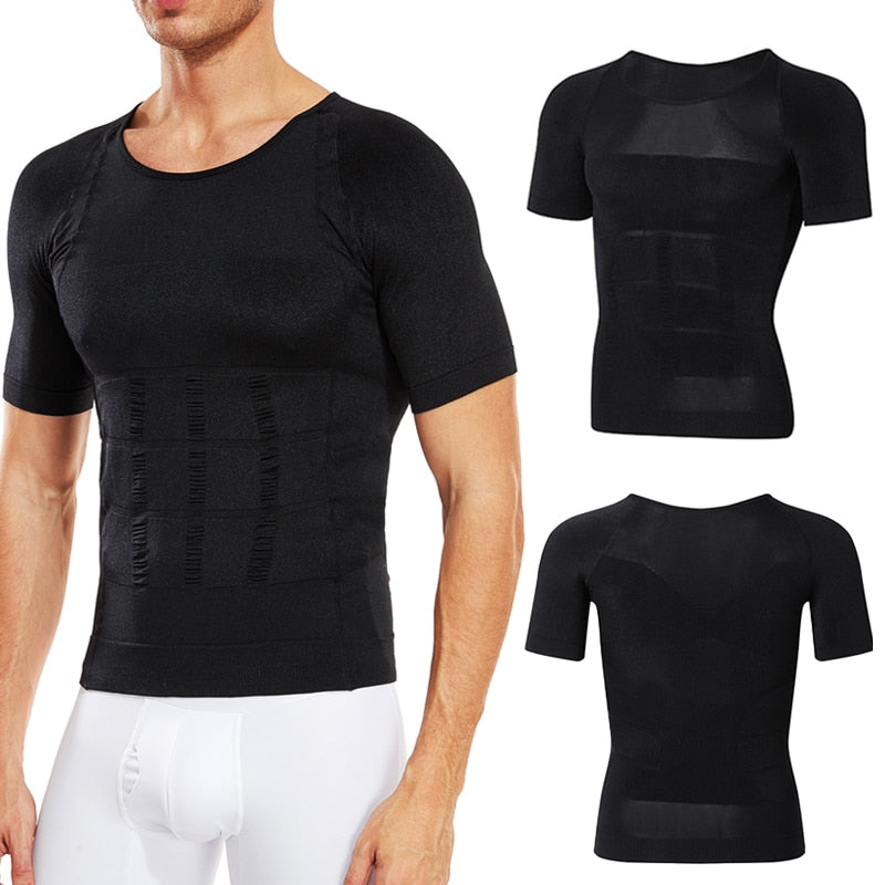 Men Slimming Body Shaper Compression Shirt - Hollasoftshop