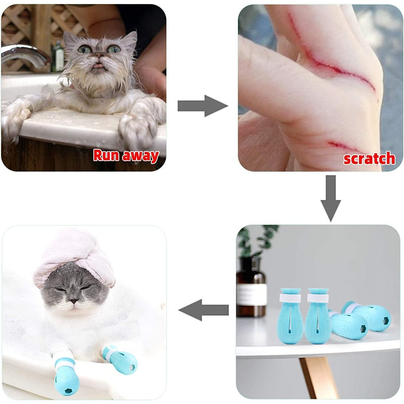 Cat Claw Protector Bath Anti-Scratch,Cat Paw Nail Cover - Hollasoftshop