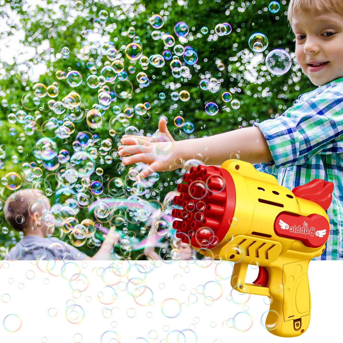 Bubble Gun Kids Toys Electric Automatic Soap Rocket Bubbles Machine Outdoor Wedding Party Toy LED Light Children Birthday Gifts - Hollasoftshop